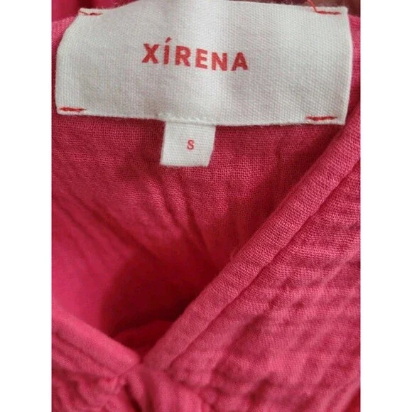 Xírena Nissa Mini Dress Pink Cotton Boho Tiered Summer Size Small Beach Vacation - Picture 2 of 10